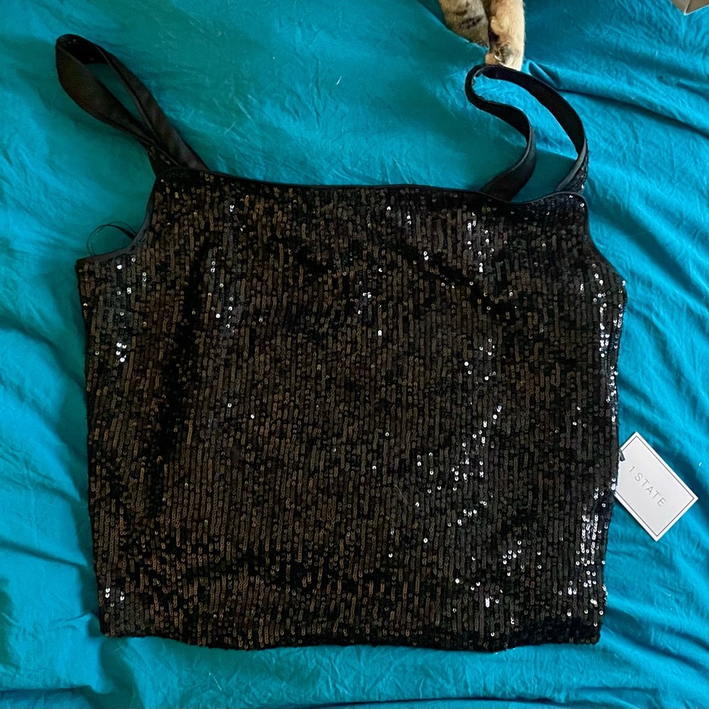 3 FOR $30: Boxy sequin crop tank